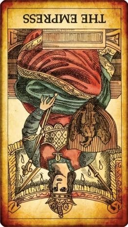 The Empress reversed tarot card