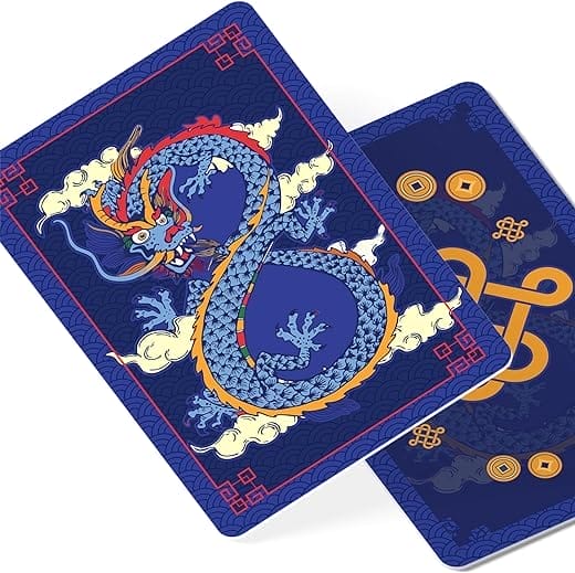 Celestial Dragon and Mystical Symbol Feng Shui Amulet Card, Symbol of Prosperity and Big Rewards, Feng Shui Gift, Pocket-Sized Talisman Card, New Chinese Year Gifts, Made in USA (2 Pack)