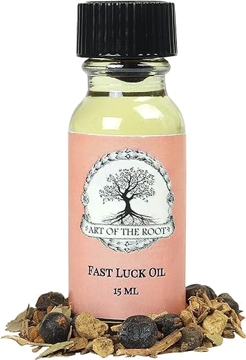 Fast Luck Oil 1/2 oz | Handmade with Herbs & Essential Oils | Money Drawing, Good Fortune & Success Rituals | Hoodoo Voodoo Wiccan Pagan Conjure