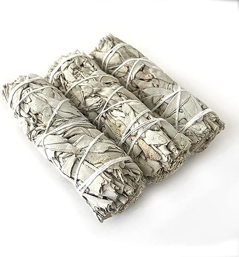 White Sage Smudge Kit for Cleansing Negative Energy | Sage Smudge Kit | White Sage Smudge Stick | 3 Bundle of 4'' Sage Sticks Incense Matches | Sage Candles for Cleansing House | Smudge Sticks